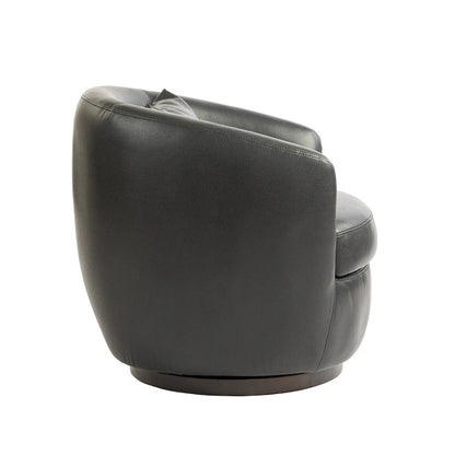 Upholstered Swivel Barrel Armchair with Storage Modern Living Room Side Chair for Bedroom, Office, Reading Spaces- PU