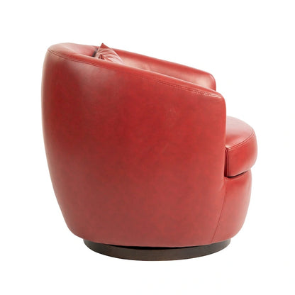 Upholstered Swivel Barrel Armchair with Storage Modern Living Room Side Chair for Bedroom, Office, Reading Spaces- PU