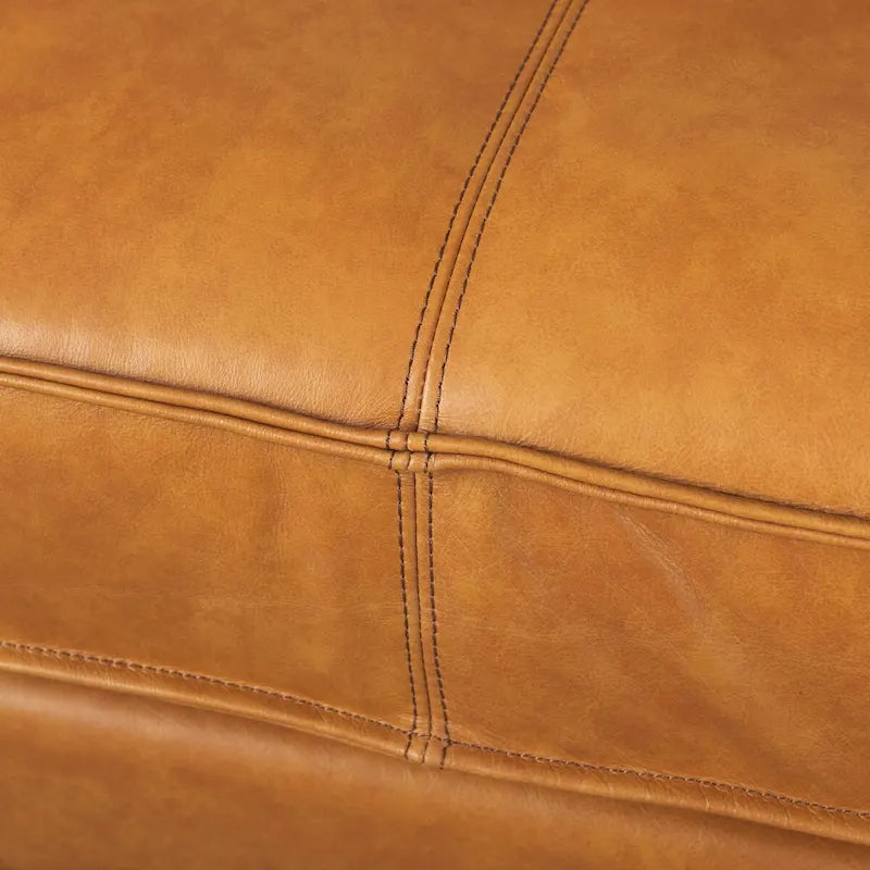 D'Arcy Tan Leather Chaise Sectional - 72.8L x 39.4W x 33.9H