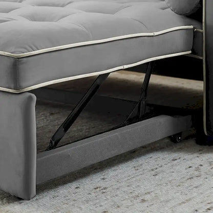 Modern 55.5 Velvet Pull-Out Adjustable Sofa Bed with Side Pockets