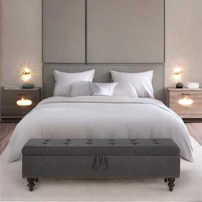 59 Bed Bench Ottoman with Storage Fabric