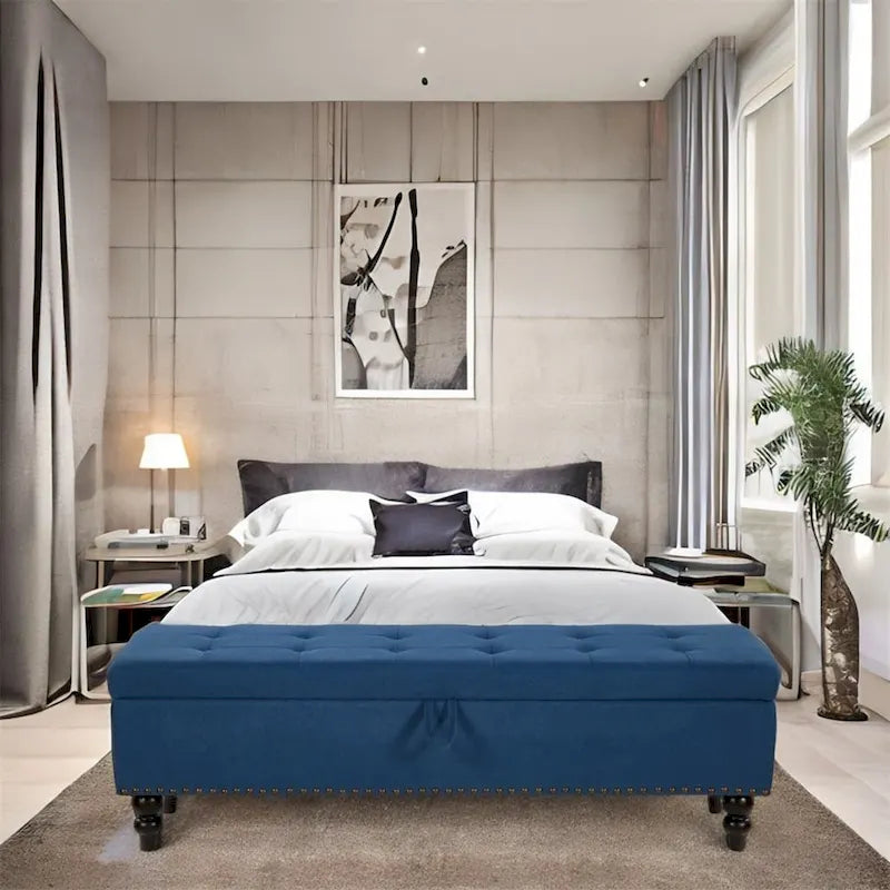 59 Bed Bench Ottoman with Storage Fabric