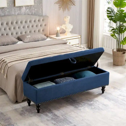 59 Bed Bench Ottoman with Storage Fabric