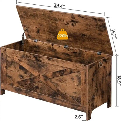 Sturdy Entryway Storage Bench - 15.7D x 39.4W x 18.9H