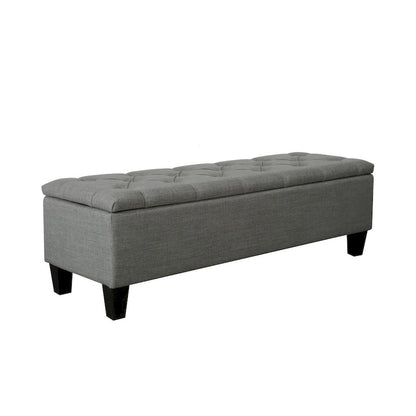 Porthos Home Vero Fabric Flip Top Button Tufted Storage Bench