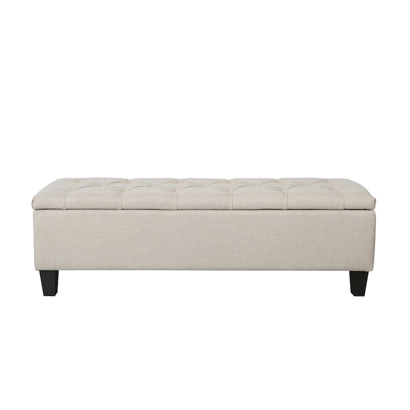 Porthos Home Vero Fabric Flip Top Button Tufted Storage Bench