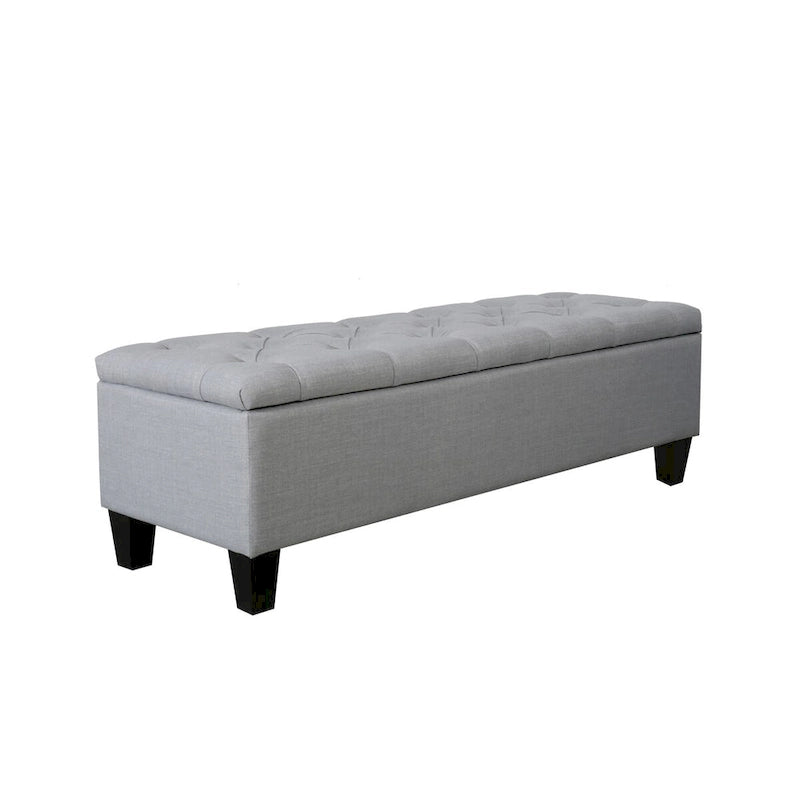 Porthos Home Vero Fabric Flip Top Button Tufted Storage Bench