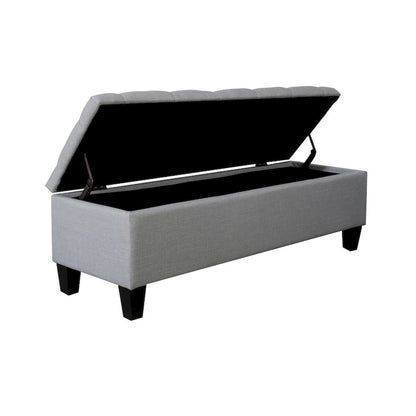 Porthos Home Vero Fabric Flip Top Button Tufted Storage Bench