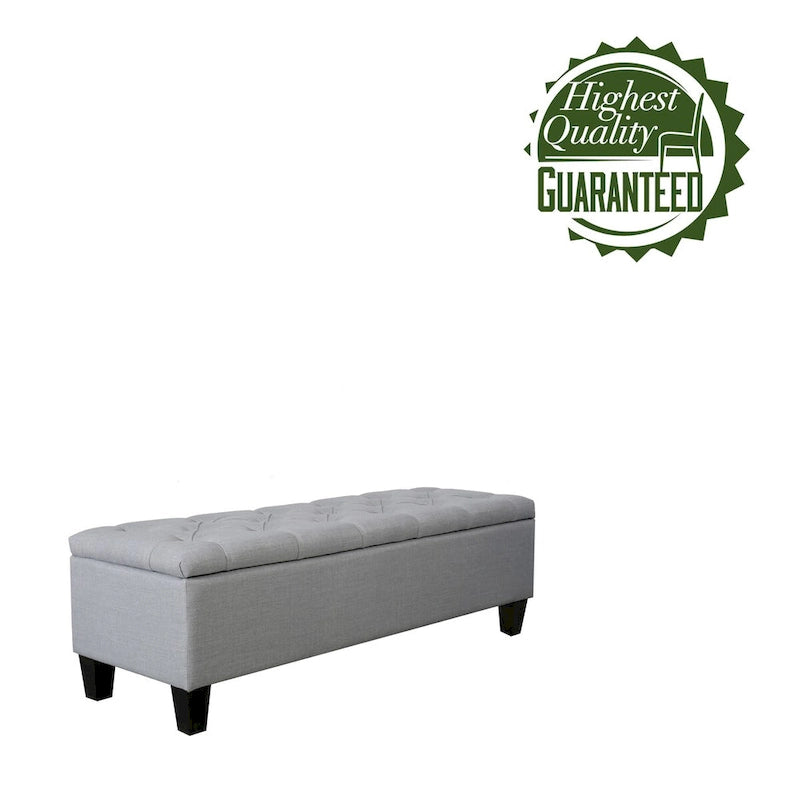 Porthos Home Vero Fabric Flip Top Button Tufted Storage Bench