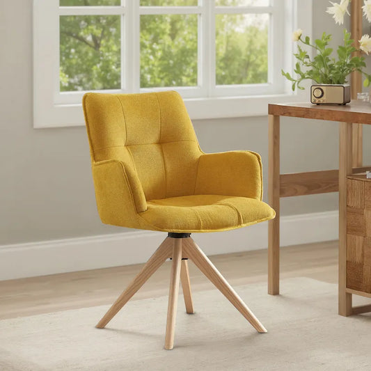 Art Leon Swivel Wood Accent Arm Chair