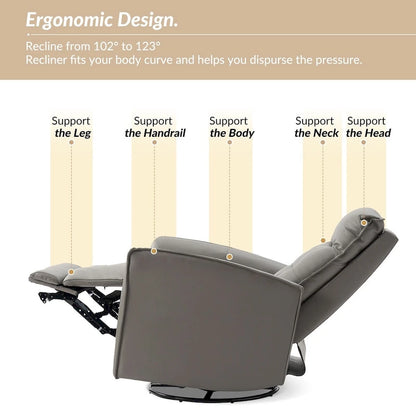 Alberto Mordern Genuine Leather Power Recliner with USB Charging Port by HULALA HOME