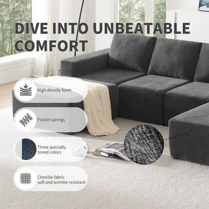 Modular U Shaped Sectional Sofa