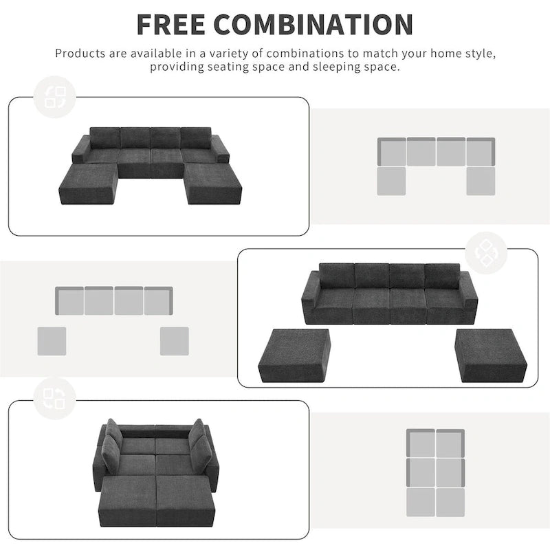 Modular U Shaped Sectional Sofa