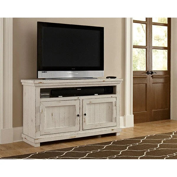 Willow Distressed White Entertainment Collection