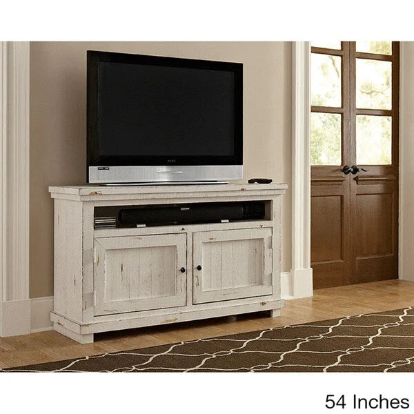 Willow Distressed White Entertainment Collection