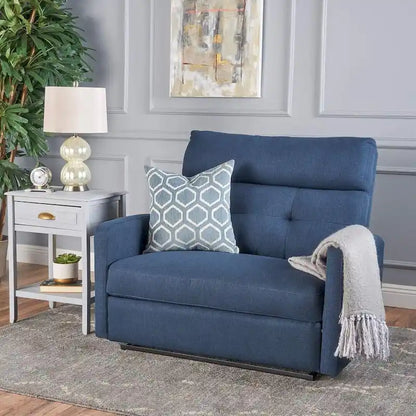 Modern Fabric Double Seat Recliner Chair with Plush Cushions by Christopher Knight Home