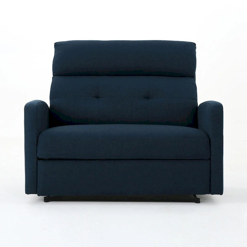 Modern Fabric Double Seat Recliner Chair with Plush Cushions by Christopher Knight Home