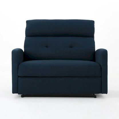 Modern Fabric Double Seat Recliner Chair with Plush Cushions by Christopher Knight Home