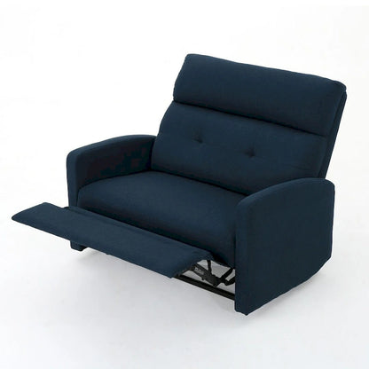 Modern Fabric Double Seat Recliner Chair with Plush Cushions by Christopher Knight Home