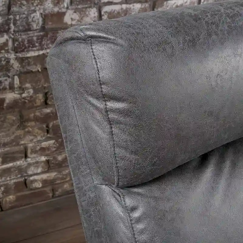 Modern Fabric Double Seat Recliner Chair with Plush Cushions by Christopher Knight Home