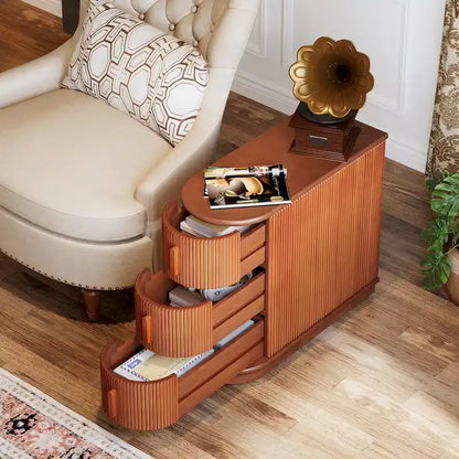 3-drawer Solid Wood ChairSide End Table for Living RoomSet of 2)