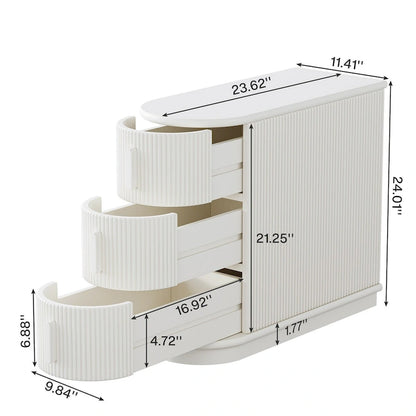 3-drawer Solid Wood ChairSide End Table for Living RoomSet of 2)