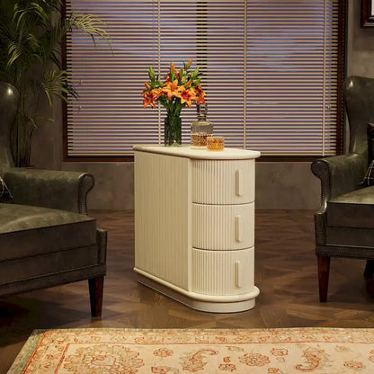 3-drawer Solid Wood ChairSide End Table for Living RoomSet of 2)