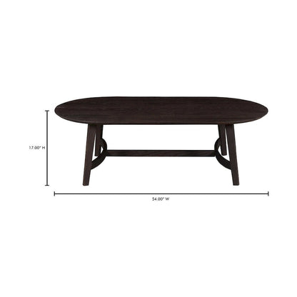 Aurelle Home Tyier Mid-Century Modern Solid Oak Coffee Table - 54 W x 17 H x 28 D