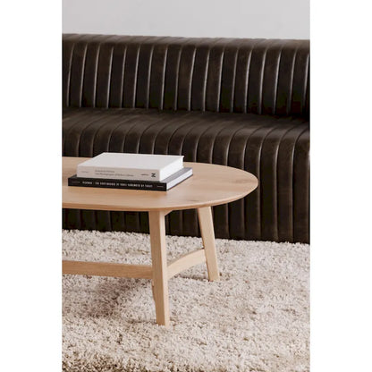 Aurelle Home Tyier Mid-Century Modern Solid Oak Coffee Table - 54 W x 17 H x 28 D