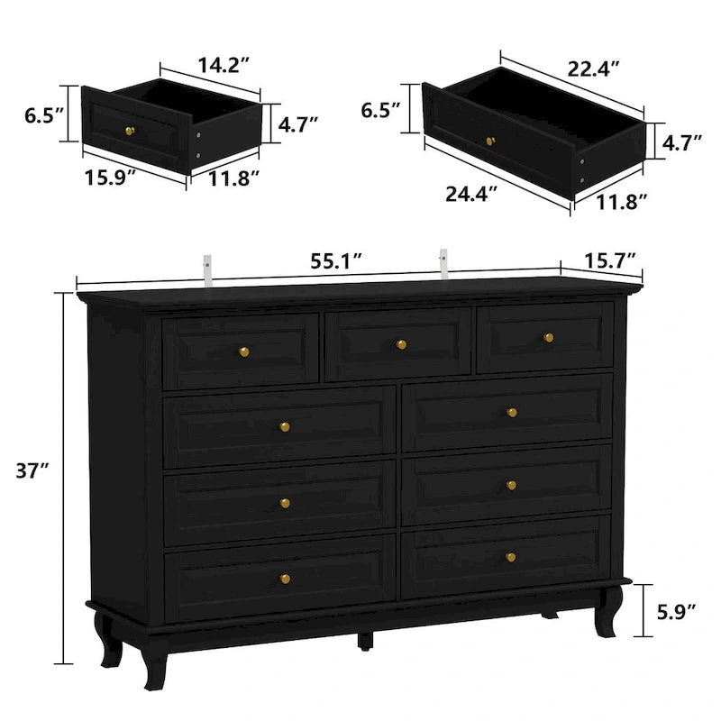 Versatile 55.1 Dresser: Chic Storage for Any Room TV Stand Side Table