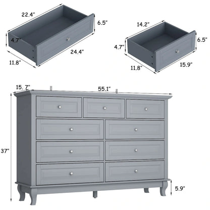 Versatile 55.1 Dresser: Chic Storage for Any Room TV Stand Side Table