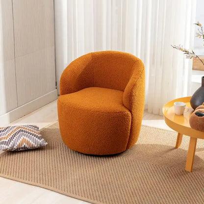 Teddy Fabric Swivel Accent Armchair Barrel Chair
