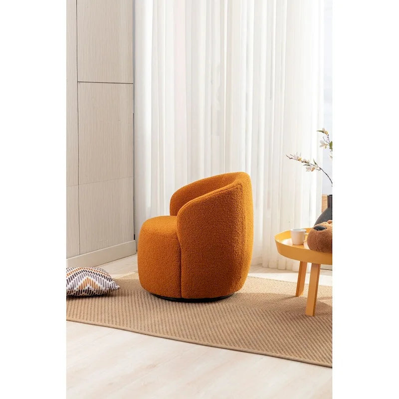 Teddy Fabric Swivel Accent Armchair Barrel Chair