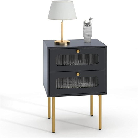 Small Nightstand with Drawers for Bedroom - 11.8D x 15.7W x 22.4H