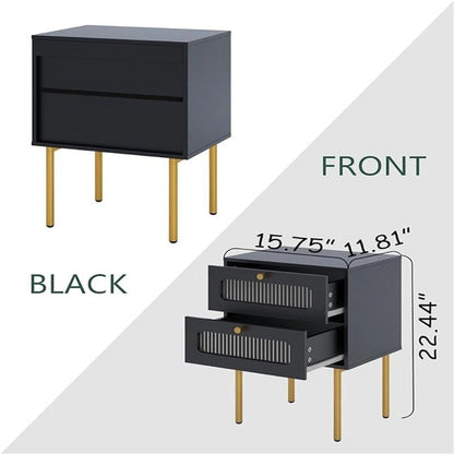 Small Nightstand with Drawers for Bedroom - 11.8D x 15.7W x 22.4H