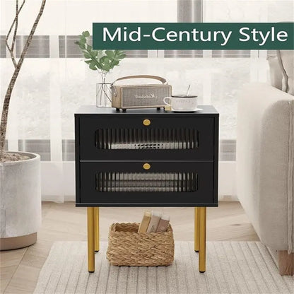 Small Nightstand with Drawers for Bedroom - 11.8D x 15.7W x 22.4H