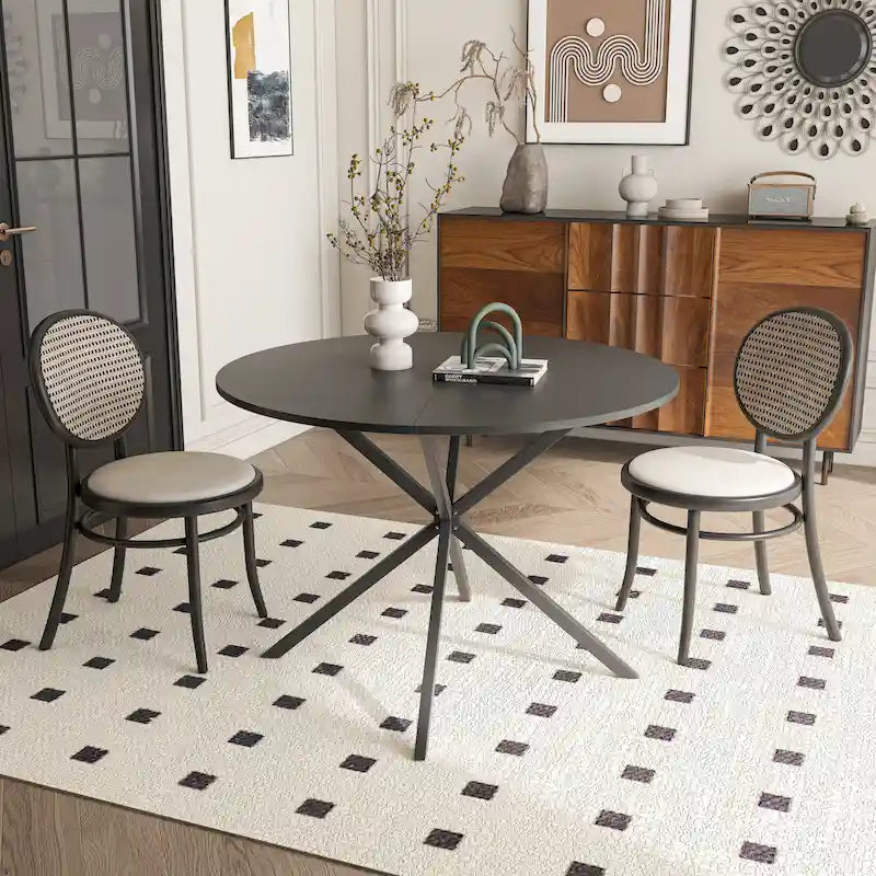 42.13 Modern Cross Leg Round Dining Table