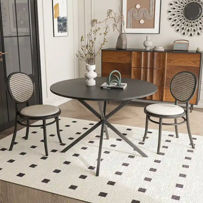 42.13 Modern Cross Leg Round Dining Table