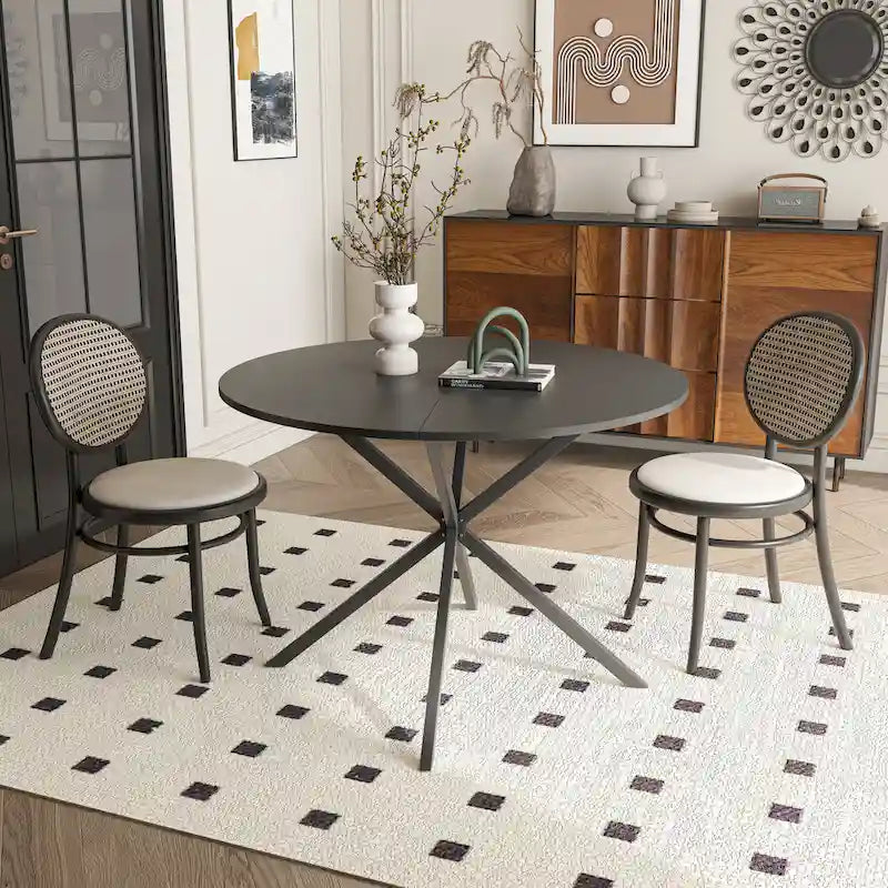 42.13 Modern Cross Leg Round Dining Table