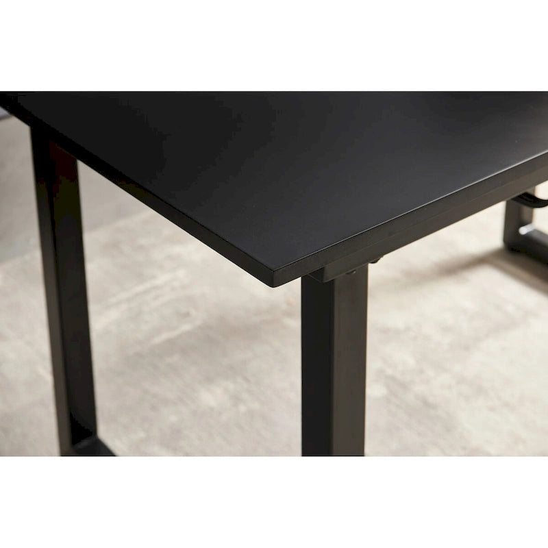 Square Extendable Dining Table with metal leg,Modern Space Saving Kitchen Table( 70.86 W x 31.5 D x 29.5 H)