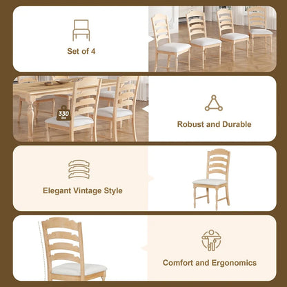 9-Piece Extendable Dining Table Set with 8 Upholstered Dining Chairs