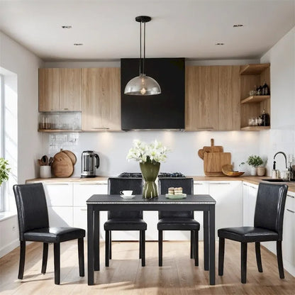 5-piece Wood Dining Counter Height Table and Chair Set