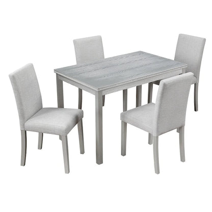 5-piece Wood Dining Counter Height Table and Chair Set