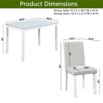 5-piece Wood Dining Counter Height Table and Chair Set