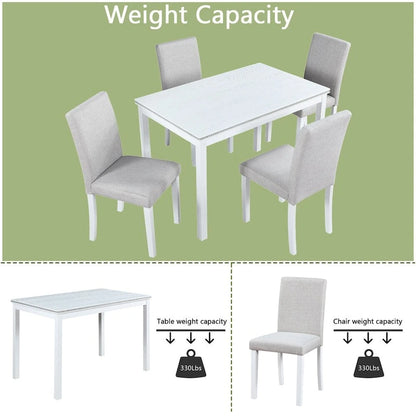 5-piece Wood Dining Counter Height Table and Chair Set