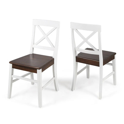 Roshan Farmhouse Acacia Wood Dining Chairs set of 2