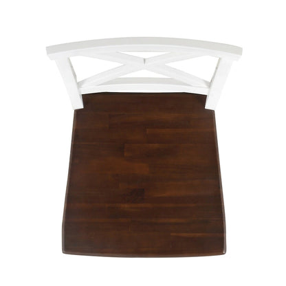 Roshan Farmhouse Acacia Wood Dining Chairs set of 2