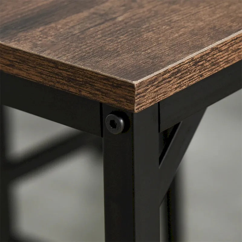 Wood Dining Table Set with Bar Table and 4 Stools Set(Set of 5)