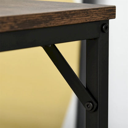 Wood Dining Table Set with Bar Table and 4 Stools Set(Set of 5)