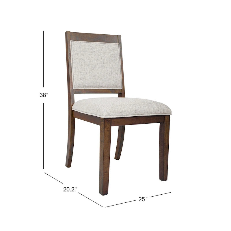 HomePop Open Back Upholstered Wood Frame Dining Chair - Set of 2